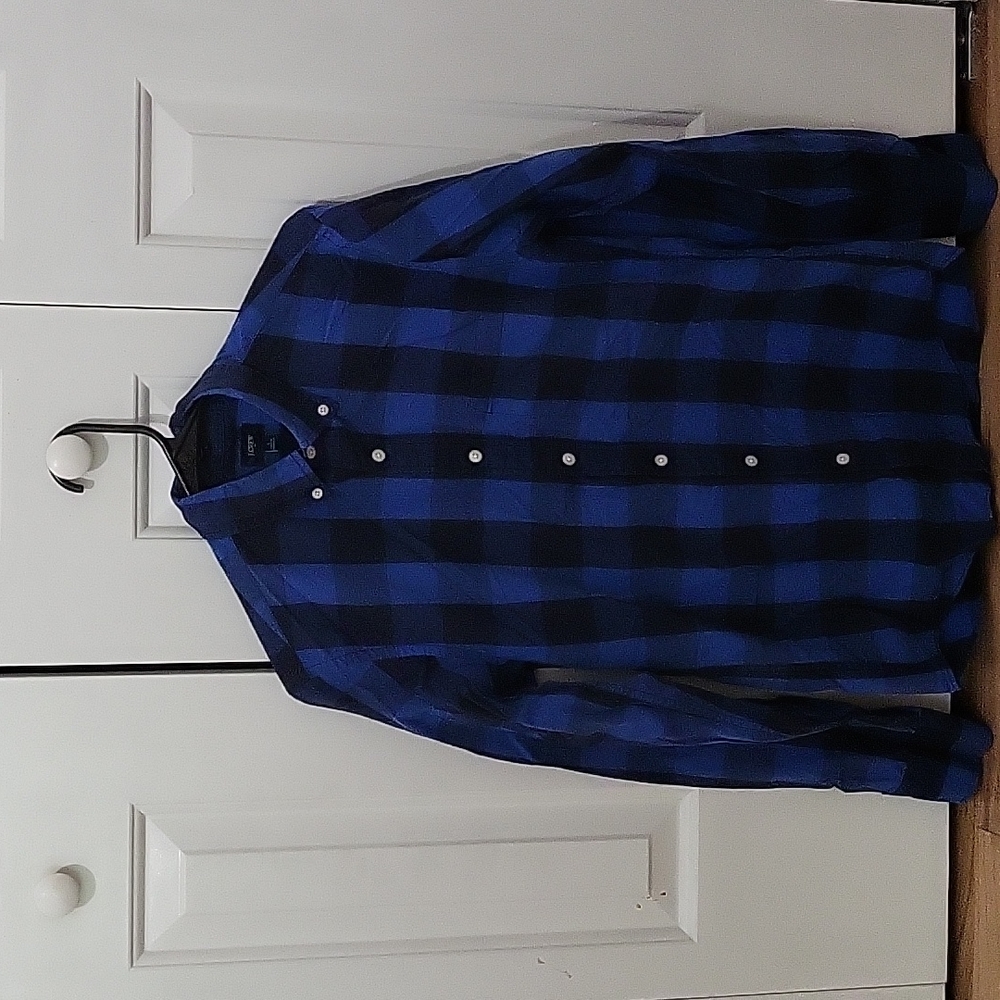 J.Crew blue/black button up size small